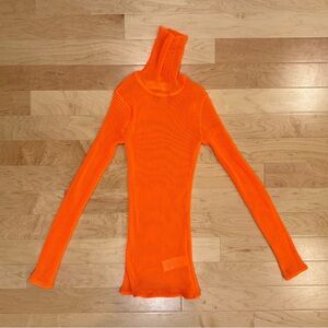 Victoria Beckham Orange Long Sleeve Turtleneck